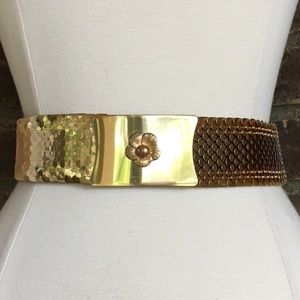 Vintage Metal Stretch Gold Fish Scale 